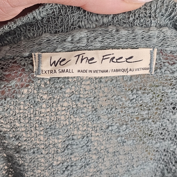 We The Free Ocean Air Hacci Moss Long Sleeve Top Sz XS - Picture 8 of 10